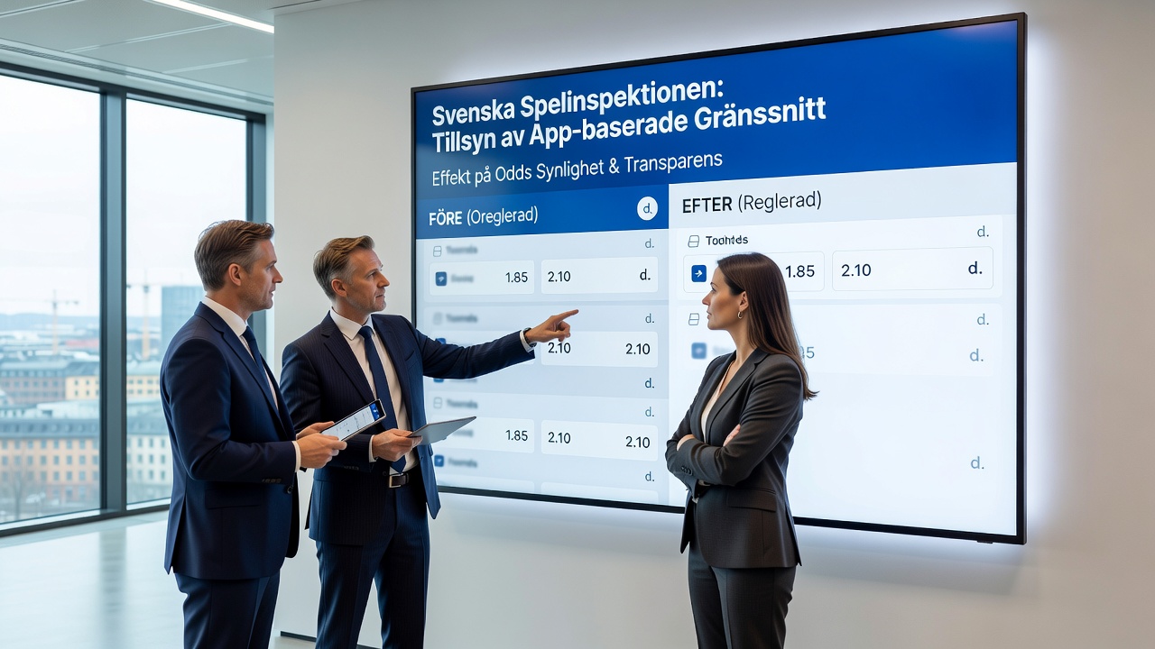 Mobile app screenshot showing regulated deposit options and odds display under Swedish compliance guidelines
